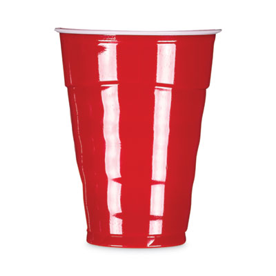 Hefty® Easy Grip® Disposable Plastic Party Cups, 18 oz, Red, 50/Pack, 8 Packs/Carton Cups-Cold Drink, Plastic - Office Ready