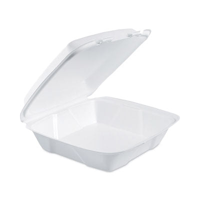 Dart® Insulated Foam Hinged Lid Containers, 1-Compartment, 9 x 9.4 x 3, White, 200/Pack, 2 Packs/Carton Food Containers-Takeout - Office Ready