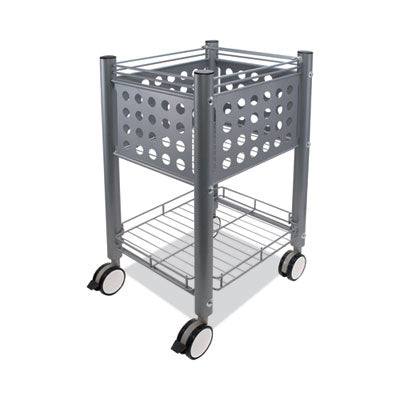 Vertiflex® Sidekick File Cart, One-Shelf, 13.75w x 15.5d x 26.25h, Matte Gray Carts & Stands-Filing Cart - Office Ready