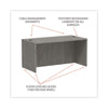 Alera® Valencia™ Series Straight Front Desk Shell, 59.13" x 29.5" x 29.63", Gray Desks-Desk Shells - Office Ready