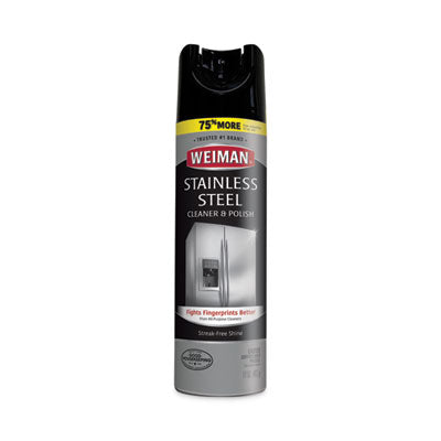 WEIMAN?« Stainless Steel Cleaner and Polish, 17 oz Aerosol, 6/Carton Metal Cleaners/Polishes - Office Ready