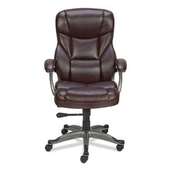 Alera® Birns Series High-Back Task Chair, Supports Up to 250 lb, 18.11" to 22.05" Seat Height, Brown Seat/Back, Chrome Base