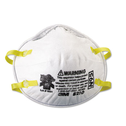 Genuine 3M 8210 N95 Respirator Mask, 20/BX - Office Ready