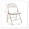Alera® Armless Steel Folding Chair, Supports Up to 275 lb, Taupe, 4/Carton Chairs/Stools-Folding & Nesting Chairs - Office Ready