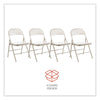 Alera® Armless Steel Folding Chair, Supports Up to 275 lb, Taupe, 4/Carton Chairs/Stools-Folding & Nesting Chairs - Office Ready