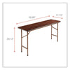 Alera® Rectangular Wood Folding Table, Rectangular, 59.88w x 17.75d x 29.13h, Mahogany Tables-Folding & Utility Tables - Office Ready