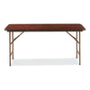 Alera® Rectangular Wood Folding Table, Rectangular, 59.88w x 17.75d x 29.13h, Mahogany Tables-Folding & Utility Tables - Office Ready