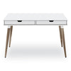 Workspace by Alera® Scandinavian Writing Desk, 47.24" x 23.62" x 29.53", White/Beigewood Desks-Desk Tables - Office Ready
