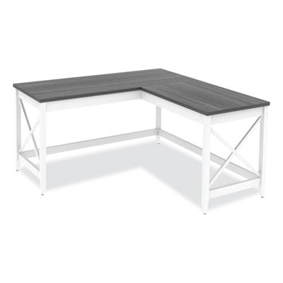 Workspace by Alera® L-Shaped Farmhouse Desk, 58.27
