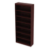 Alera® Valencia™ Series Square Corner Bookcase, Seven-Shelf, 35.63w x 11.81d x 83.86h, Mahogany Bookcases-Corner Bookcase - Office Ready