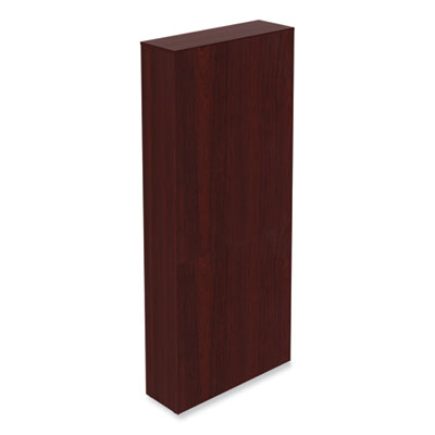 Alera® Valencia™ Series Square Corner Bookcase, Seven-Shelf, 35.63w x 11.81d x 83.86h, Mahogany Bookcases-Corner Bookcase - Office Ready