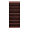 Alera® Valencia™ Series Square Corner Bookcase, Seven-Shelf, 35.63w x 11.81d x 83.86h, Cherry Bookcases-Corner Bookcase - Office Ready