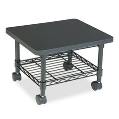 Safco® Underdesk Printer/Fax Stand, Engineered Wood, 2 Shelves, 19" x 16" x 13.5", Black