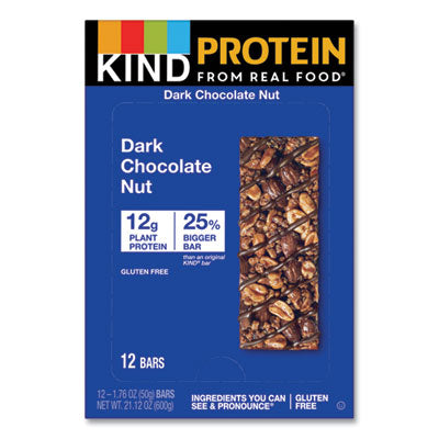 KIND Protein Bars, Double Dark Chocolate, 1.76 oz, 12/Pack Protein Bars - Office Ready