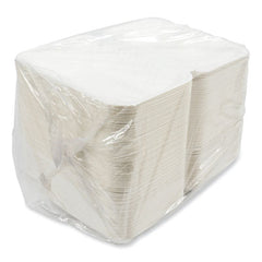 AmerCareRoyal?« Bagasse PFAS-Free Food Containers, 1-Compartment, 6 x 9 x 3.03, White, Bamboo/Sugarcane, 250/Carton