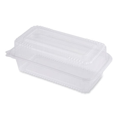 World Centric® PLA Hinged Clamshells, 23 oz, 4.9 x 9 x 3.5, Clear, Plastic, 200/Carton Takeout Food Containers - Office Ready