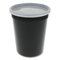 Pactiv Evergreen Newspring® DELItainer® Microwavable Container, 32 oz, 4.55 x 4.55 x 5.55, Black/Clear, Plastic, 240/Carton