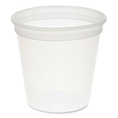 Pactiv Evergreen Newspring® DELItainer® Microwavable Container, 24 oz, 4.55 x 4.55 x 4.35, Clear, Plastic, 480/Carton Takeout Food Containers - Office Ready