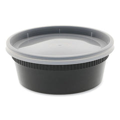 Pactiv Evergreen Newspring® DELItainer® Microwavable Container, 8 oz, 4.55 x 4.55 x 1.8, Black/Clear, Plastic, 240/Carton