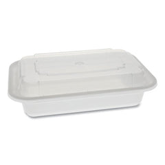 Pactiv Evergreen Newspring® VERSAtainer® Microwavable Containers, Rectangular, 16 oz, 5 x 7.25 x 2, White/Clear, Plastic, 150/Carton