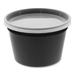 Pactiv Evergreen Newspring® DELItainer® Microwavable Container, 16 oz, 4.55 x 4.55 x 3.1, Black/Clear, Plastic, 240/Carton