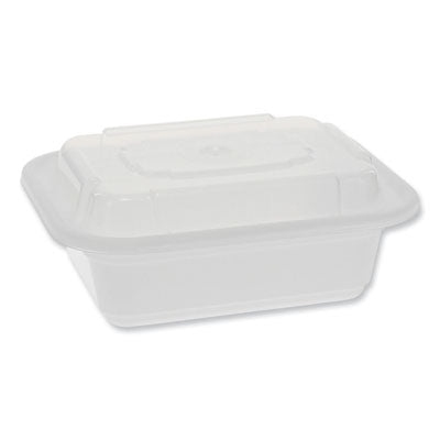 Pactiv Evergreen Newspring® VERSAtainer® Microwavable Containers, Rectangular, 12 oz, 4.5 x 5.5 x 2.12, White/Clear, Plastic, 150/Carton Takeout Food Containers - Office Ready