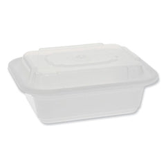 Pactiv Evergreen Newspring® VERSAtainer® Microwavable Containers, Rectangular, 12 oz, 4.5 x 5.5 x 2.12, White/Clear, Plastic, 150/Carton