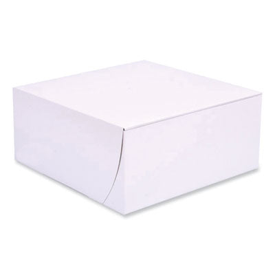 SCT® Bakery Boxes, Standard, 9 x 9 x 4, White, Paper, 200/Carton Bakery Food Containers - Office Ready