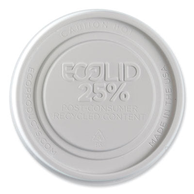 Eco-Products® Evolution World™ EcoLid® 25% Recycled Food Container Lid, Fits 12 to 32 oz Containers, White, Plastic, 500/Carton Takeout Food Containers - Office Ready