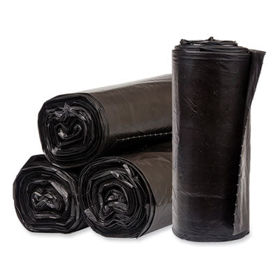 Pitt Plastics Eco Strong™ Plus Can Liners, 40 gal, 1.7 mil, 40 x 46, Black, 100/Carton Reprocessed Waste Can Liners - Office Ready