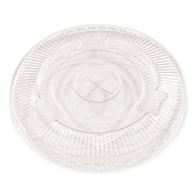 Boardwalk® Crystal-Clear Cold Cup Straw-Slot Lids, Fits 9 oz Squat/12 oz PET Cups, 100/Pack Cold Cup Lids - Office Ready