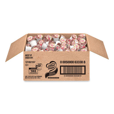 Coffee mate® 180 Count Bulk Liquid Coffee Creamer, Vanilla Caramel, 0.38 oz, 180/Carton Coffee Creamers - Office Ready