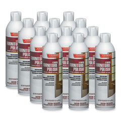 Chase Products Champion Sprayon® Furniture Polish, Lemon, 17 oz Aerosol Spray, 12/Carton