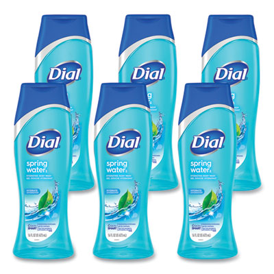 Dial® Spring Water® Body Wash, Spring Water Scent, 16 oz, 6/Carton Liquid Soap - Office Ready