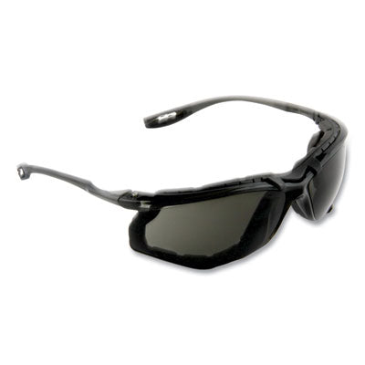 3M™ Virtua™ CCS Protective Eyewear with Foam Gasket, Black/Gray Plastic Frame, Gray Polycarbonate Lens Wraparound Safety Glasses - Office Ready