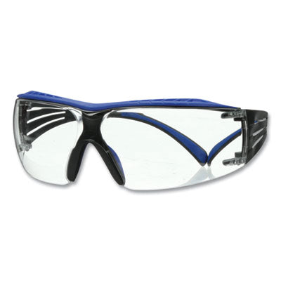 3M™ SecureFit™ Protective Eyewear, 400 Series, Blue/Gray Plastic Frame, Clear Polycarbonate Lens Wraparound Safety Glasses - Office Ready