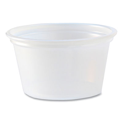 Fabri-Kal® Portion Cups, 0.75 oz, Translucent, 125/Sleeve, 20 Sleeve/Carton Portion Cups, Plastic - Office Ready