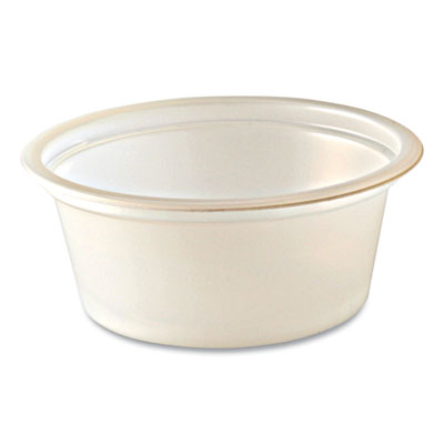 Fabri-Kal® Portion Cups, Squat, 1 oz, Translucent, 125/Sleeve, 20 Sleeve/Carton Portion Cups, Plastic - Office Ready