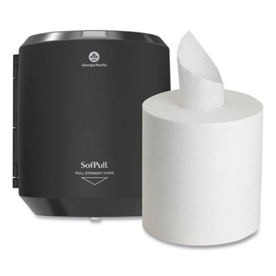 Georgia Pacific® Professional SofPull® CenterPull Hand Towel Dispenser, 9.63 x 8.88 x 10.94, Black Center Pull Towel Dispensers - Office Ready
