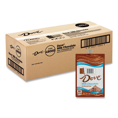 FLAVIA® Dove® Hot Chocolate Freshpack, Milk Chocolate, 0.66 oz Pouch, 72/Carton Hot Cocoa Flavia Pouches - Office Ready