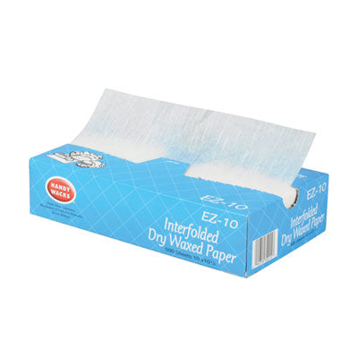 Handy Wacks© Interfolded Dry Waxed Paper Deli Sheets, 10.75 x 10, 500 Box, 12 Boxes/Carton Wax Paper - Office Ready