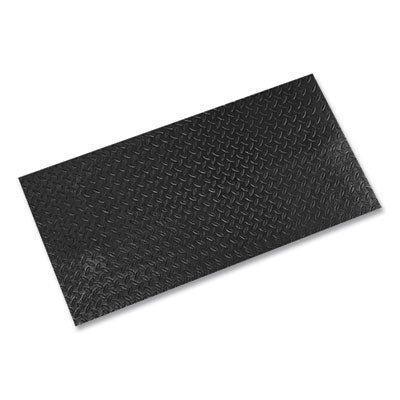 Crown Tuff-Spun Foot-Lover Diamond Surface Mat, Rectangular, 36 x 60, Black Anti Fatigue Mats - Office Ready