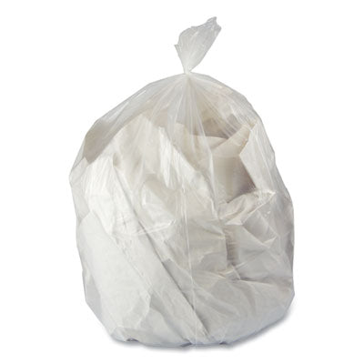 Boardwalk® Linear Low Density Can Liners, 23 gal, 0.9 mil, 28 x 45, Clear, 25 Bags/Roll, 8 Rolls/Carton Low-Density Waste Can Liners - Office Ready