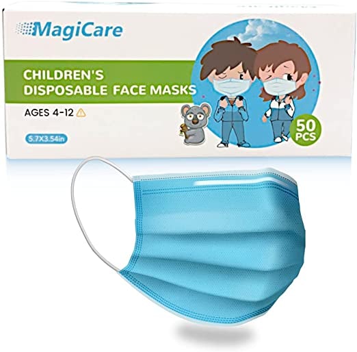 3- Ply Kids Size Disposable Face Mask, 50/ BX - Office Ready