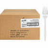 Genuine Joe Individually Wrapped Fork, Fork - Disposable - White - 1000 / Carton Medium-weight Disposable Forks - Office Ready