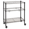 Alera® Rolling File Cart, Metal, 1 Shelf, 3 Bins, 26" x 14" x 29.5", Black Filing Carts - Office Ready