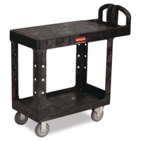 Rubbermaid® Commercial Flat Shelf Utility Cart, Plastic, 2 Shelves, 500 lb Capacity, 19.19