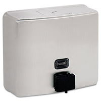 Bobrick Contura™ Surface-Mounted Liquid Soap Dispenser, 40 oz, 7 x 3.31 x 6.13, Stainless Steel Satin Liquid Soap Dispensers, Manual - Office Ready