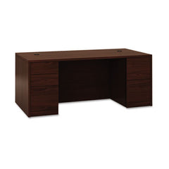 HON® 10500 Series™ Double Pedestal Desk with Full Pedestals, 72" x 36" x 29.5", Mahogany