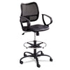 Safco® Vue™ Series Mesh Extended-Height Chair, Supports Up to 250 lb, 23" to 33" Seat Height, Black Vinyl Seat, Black Base Drafting & Task Stools - Office Ready